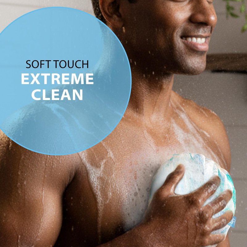 SHOWER BOUQUET Loofah-Bath-Sponge XL Swirl-Mix-Color 4-Pack // Extra-Large 75g Mesh Luffa Loofa Loufa Puff Pouf Set/Exfoliating Body Scrubber for Women and Men - Exfoliate & Soothe Face & Body