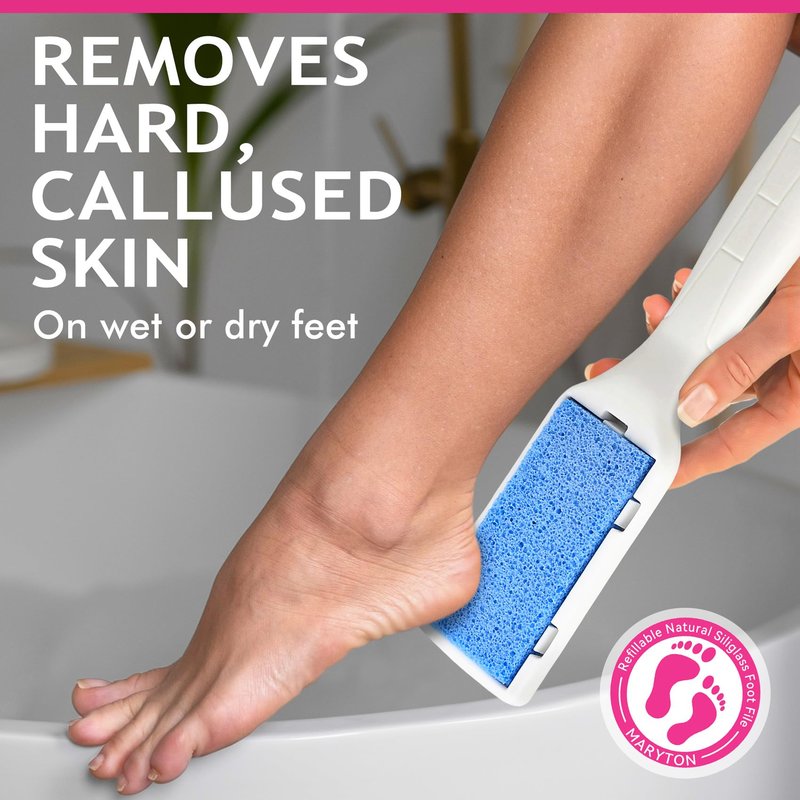 Maryton Professional Foot File - Foot Callus Remover, Foot Scrubber, Dead Skin Remover, Pedicure Tools for Feet, Glass Pumice Stone Foot Buffer