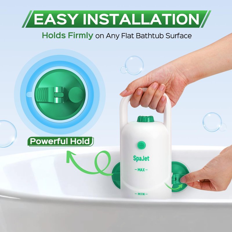 Bath Jets for Tub with Jet Massage and Bubble Mode, Bathtub Jets for Tub with 360° Rotatable Single and Dual Nozzles, the Lever-lock Suction Cups, and Handle. Jets for Bathtub at Home for Relaxation