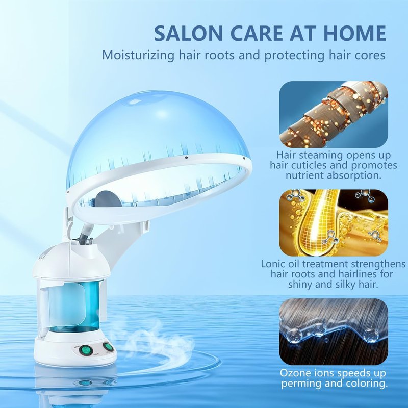 Skiennix 3-in-1 Facial Steamer | Portable Hot Mist Moisturizer & Hair Steamer for Home Spa