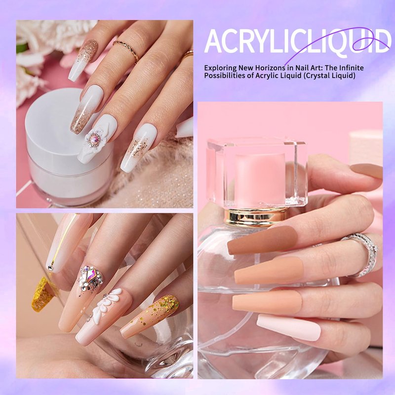 Acrylic Liquid Monomer 120m Nail Liquid Monomer for Acrylic Nails & 120ml Acrylic Brush Cleaner for Cleaning Acrylic Powder Brushes Nails Acrylic Nail Kit