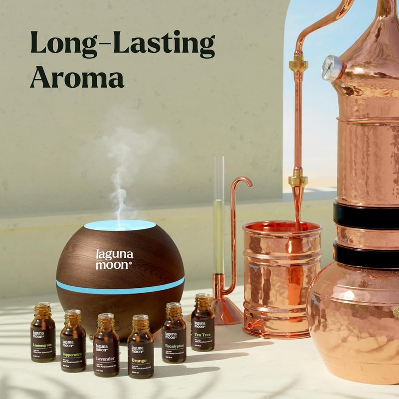 Essential Oils Aromatherapy Set - 6 Natural Scents for Diffusers, Home Care & Candle Making | Peppermint, Lavender, Eucalyptus (10mL)