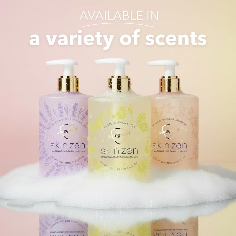 Safeguard Liquid Hand Soap - Skin Zen Formula | 99% Bacteria Removal & Natural Moisturizers | Lavender & Sandalwood, 16 oz