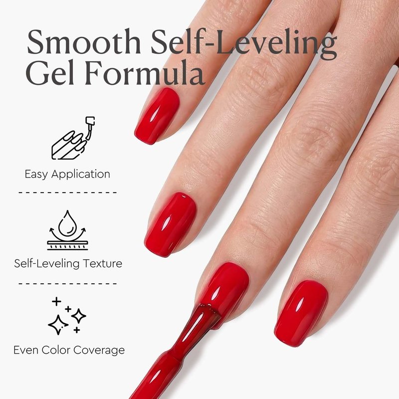 AZUREBEAUTY Classic Red Gel Nail Polish 18ML – High Gloss, Red Soak Off UV/LED Gel Polish for Nail Art, DIY Manicure & Salon Quality