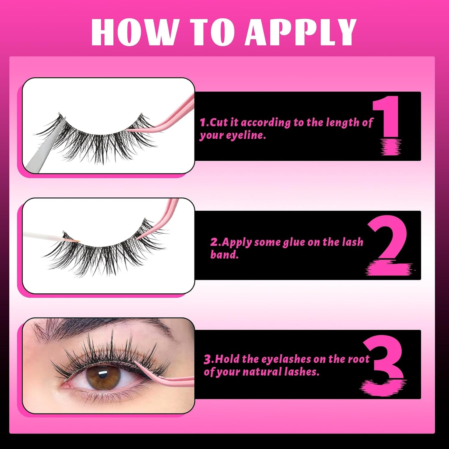 Veleasha Spiky False Eyelashes - 100% Handmade, Lightweight & Natural Look | 5 Pairs (009)