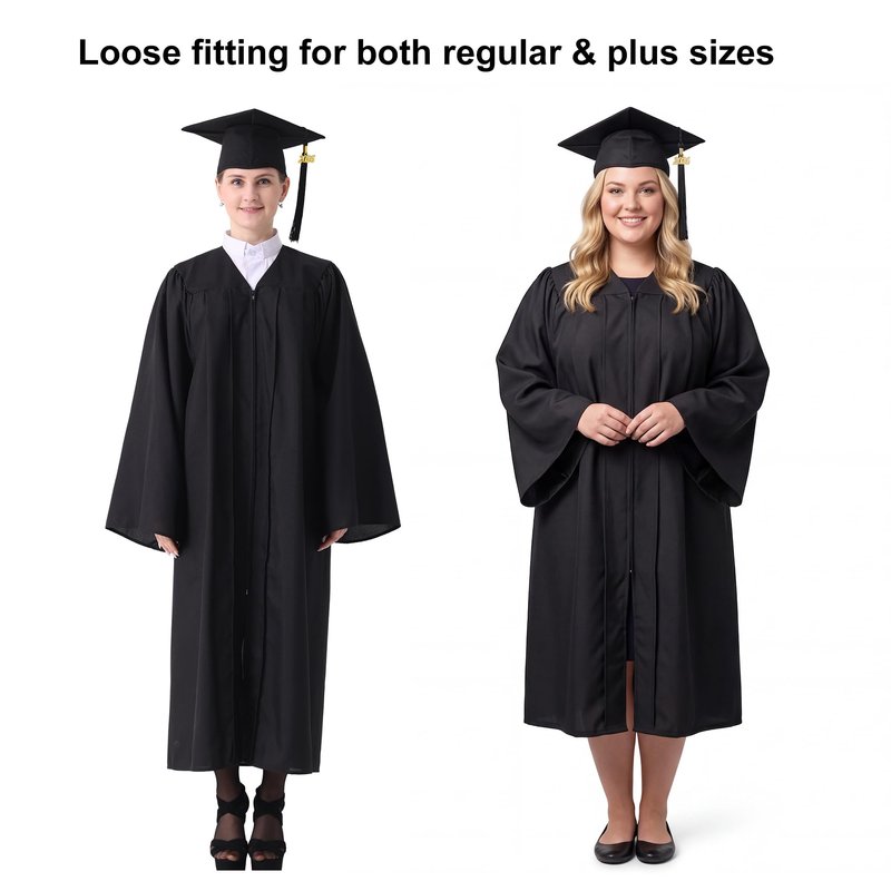GraduatePro Matte Graduation Cap and Gown 2026 Set Bulk with Tassel for High School & College Black 48