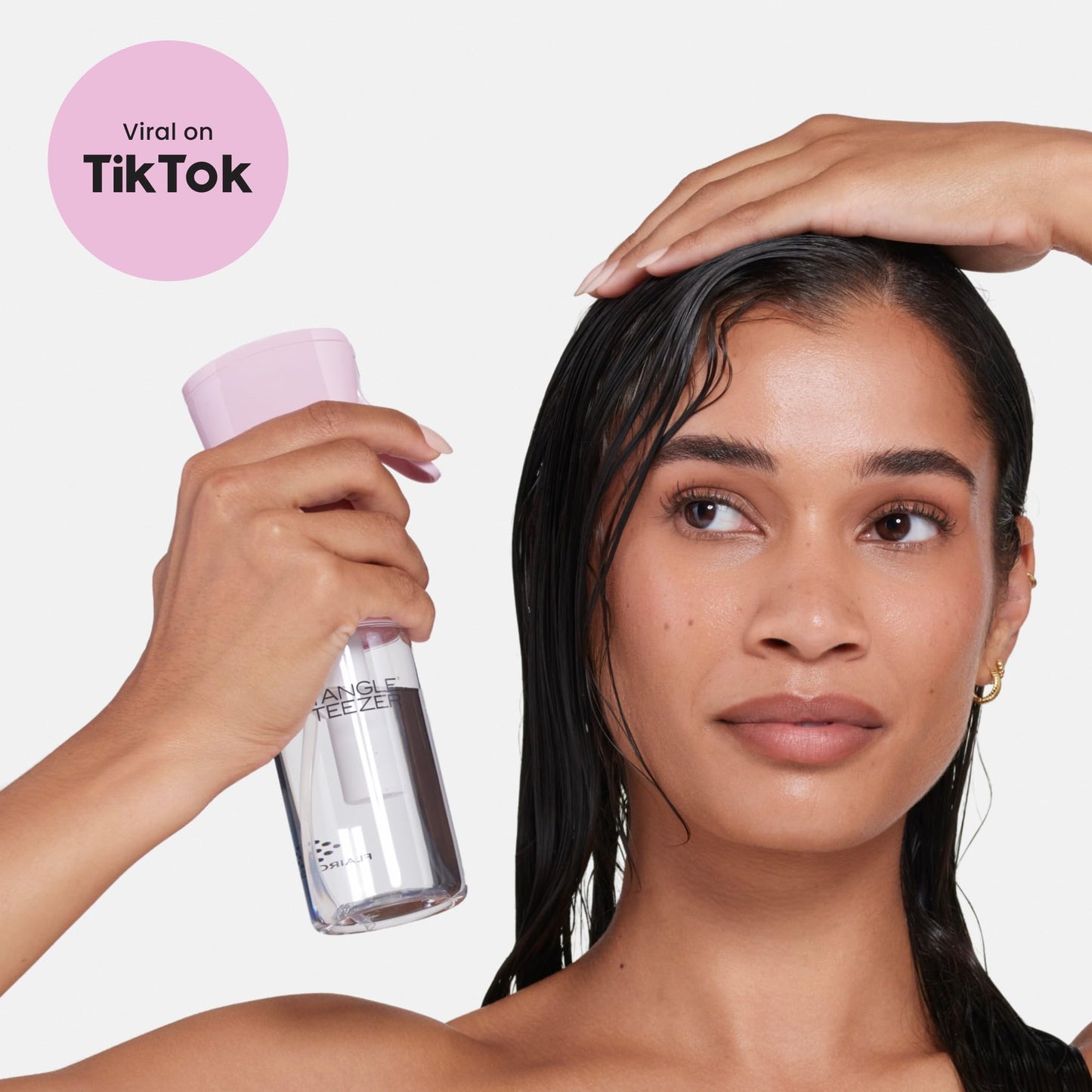 TANGLE TEEZER Travel-Size Fine Mist Continuous Spray Bottle, Reusable and Refillable, for Hair Detangling and Styling, 6.1 oz, Millennial Pink