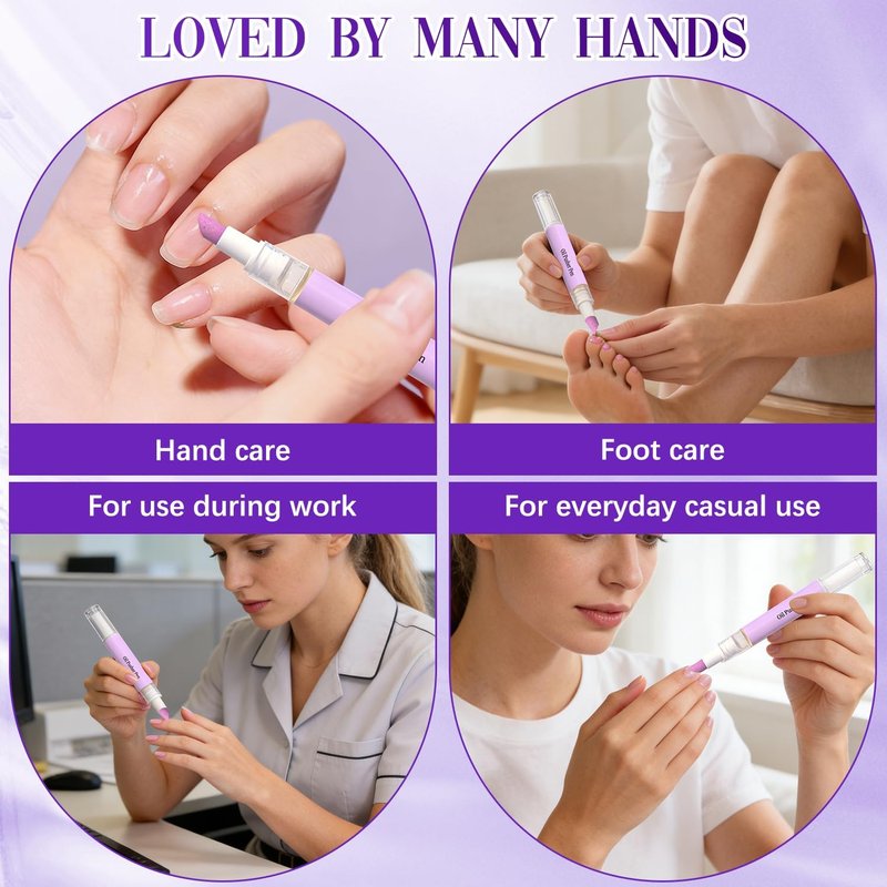 3PCS 2-in-1 Cuticle Oil Pusher Pen, New Ceramic Cuticle Pusher & Oil Pen, Portable Cuticle Remover Tool for Hangnails, Dry & Damaged Nails, Moisturize Strengthen Brighten Nails Care