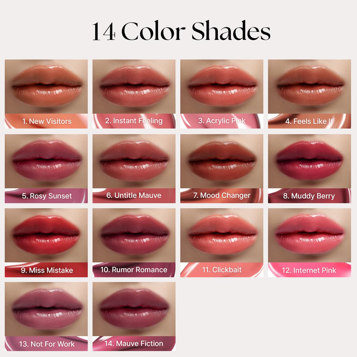 Tense Shine Moment Glossy Tint (14 Colors) 4g/0.14 oz. (#13 Not For Work) EXP: Jan. 30, 2026