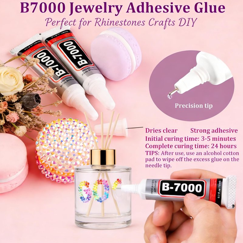 28 Colors Resin Jelly Gems Bedazzling Kit, 3mm Flatback Rhinestone Gems for Nail Art Crafts, with 3 Bottles B7000 Glue for Clothes, Shoes, Bedazzled DIY Jewelry Making Heavy Duty Weather Resistant
