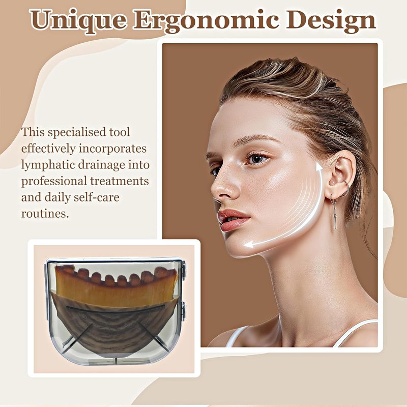 Lymphatic Contour Face Brush - Sculpting Tool for Anti-Puffiness & Skin Glow | Promotes Detox & Serum Absorption