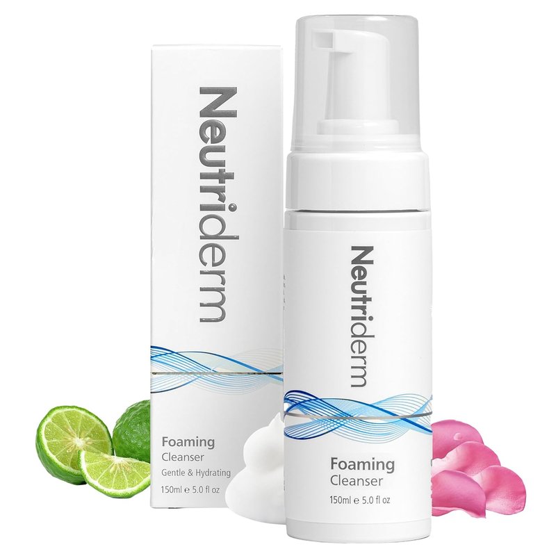 NEUTRIDERM Foaming Face Wash, Gentle Foaming Facial Cleanser with Niacinamide, Vitamin C & Panthenol, Hydrating Foam Cleanser for Double Cleanse, Makeup Remover, 150ml / 5 fl oz