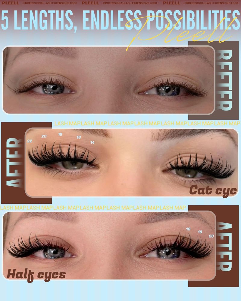 Pleell Lash Clusters Spikes Eyelash Clusters 14-22mm Wispy Lashes Clusters Manga Cluster Eyelash Extensions Bunny Cluster Lashes D-Curly Natural Volume Eyelashes Clusters
