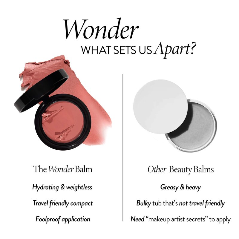 LAURA GELLER NEW YORK The Wonder Balm Cream Blush - Hydrating Weightless Subtle Hint of Color + Glow for Mature Skin - Vegan Squalane - Apply to Cheeks & Lips (02 Pinch-Me Pink)