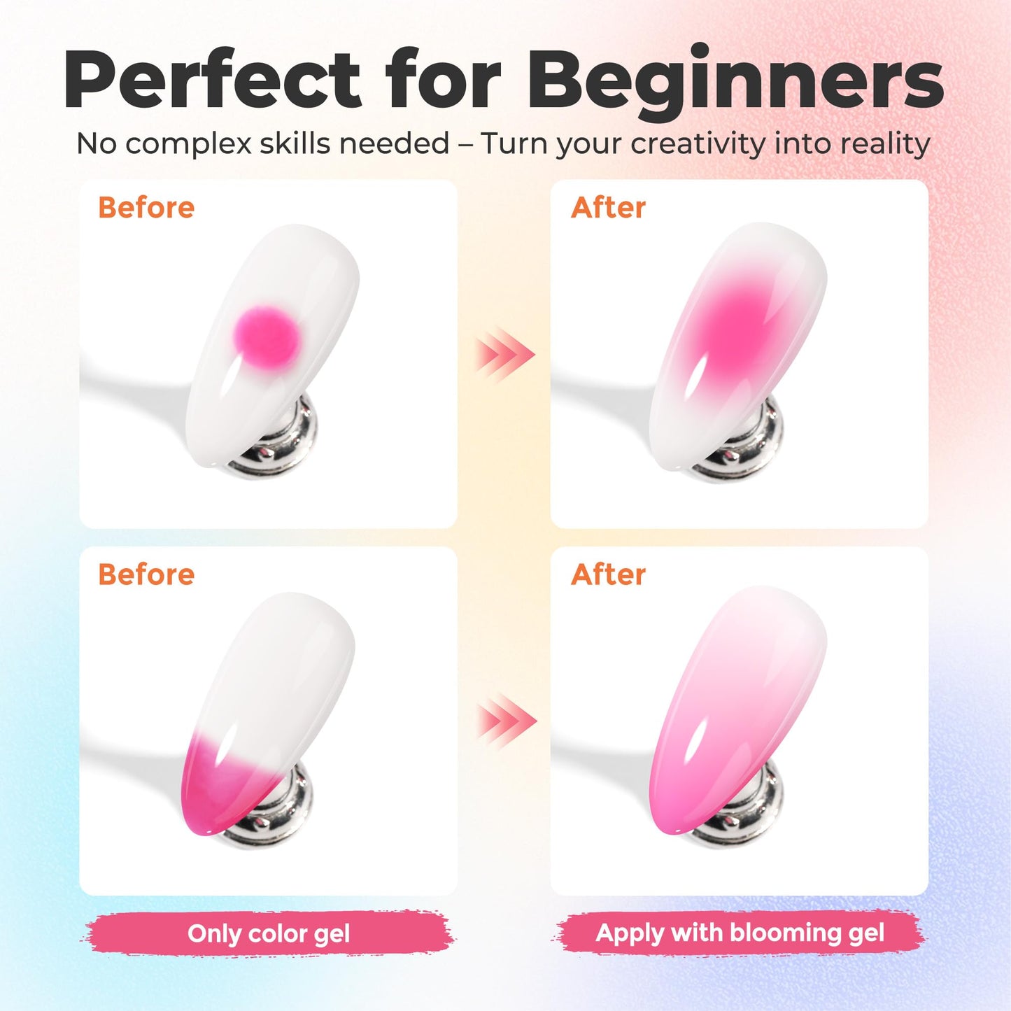 UNA GELLA Blooming Gel Nail Polish 15ml Super Clear for Spreading Effect U V/LED Needed Nail Blooming Gel for Marble Natural Stone Floral Print Watercolor Effect Design Soak Off Home DIY Salon