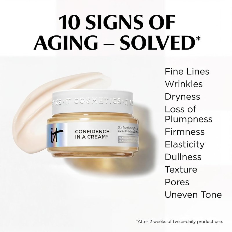IT Cosmetics Confidence in a Cream | Hydrating Anti-Aging Face Moisturizer for All Skin Types - 48H Hydration & Skin Barrier Repair
