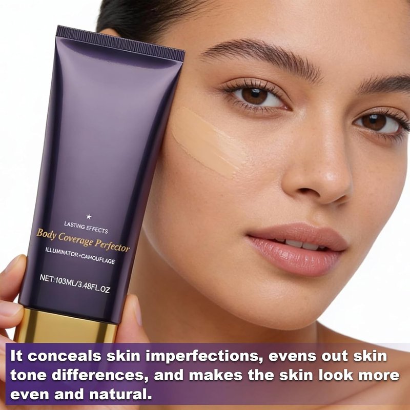 Body Makeup Coverage Perfector - No Transfer Formula with 10 Tattoo Cover Up Patches | Natural Radiant Finish
