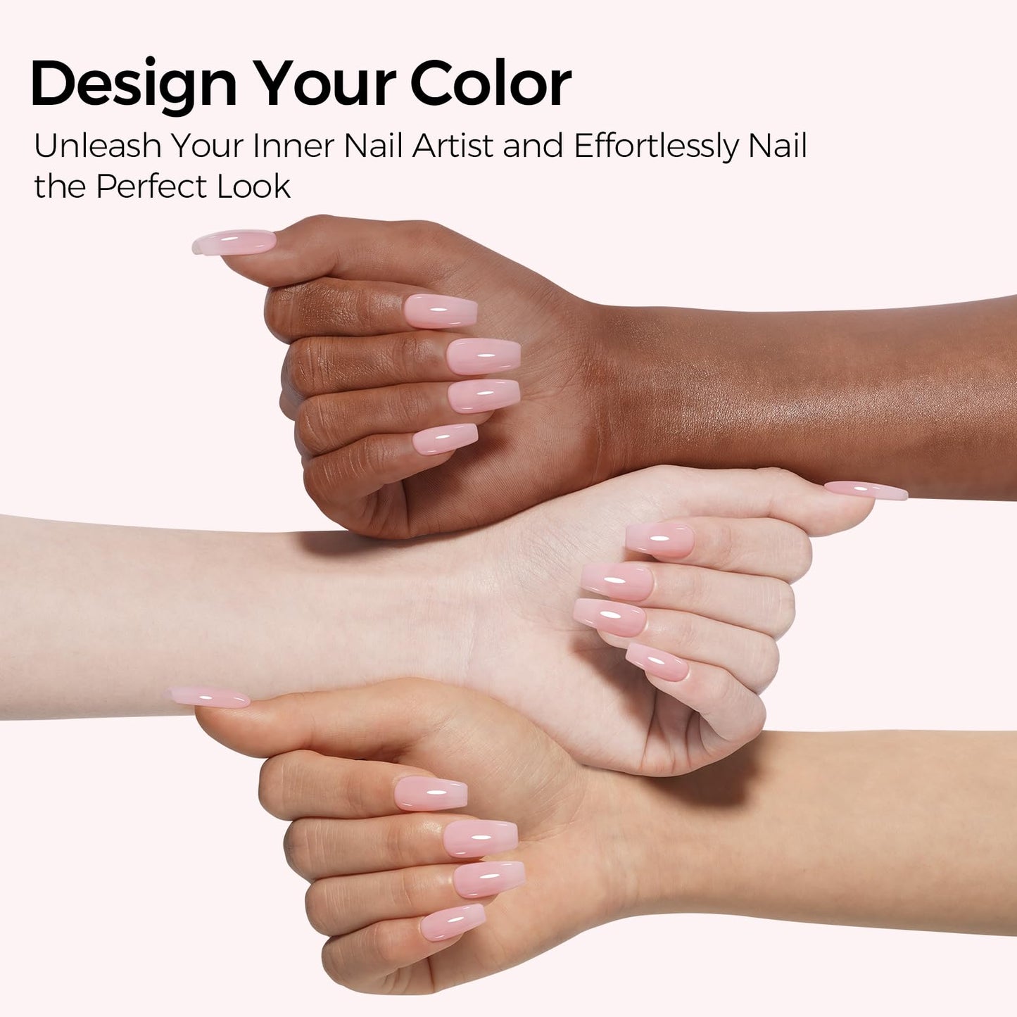TOMICCA Sheer Pink Gel Nail Polish, 15ml Jelly Pink Gel Polish，Soak Off UV LED，Color Long Lasting Sheer Translucent Nail Art Manicure French Salon Gifts For Woman
