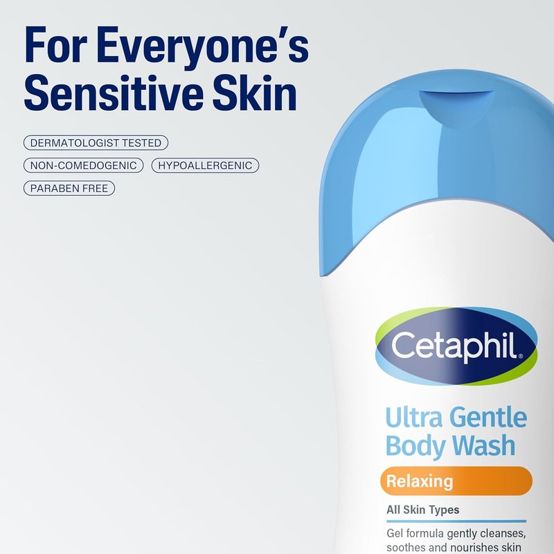 Cetaphil Ultra Gentle Body Wash - Soothing Aloe Vera & Calendula for Sensitive Skin | 16.9oz