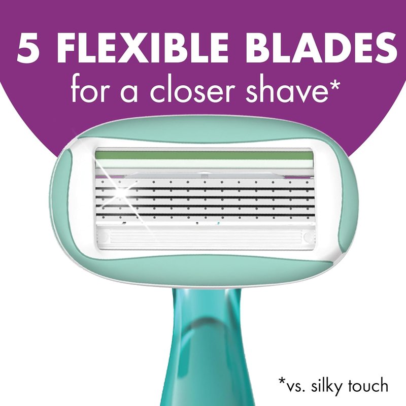 BIC Soleil 5 Women's Disposable Razors - 5-Blade Design with Moisture Strips | 4-Pack for Smooth Shaves