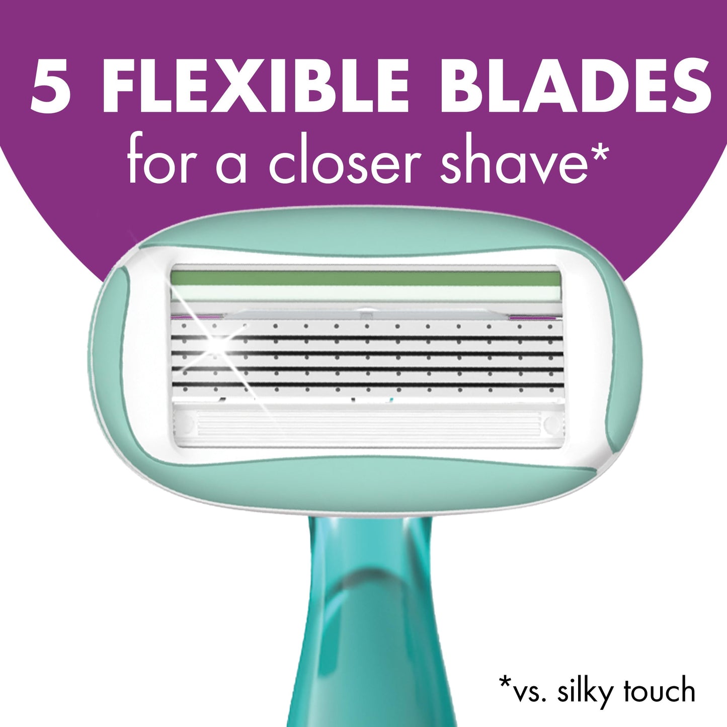 BIC Soleil 5 Sensitive Women's Disposable 5-Blade Razors, Moisture Strips and Pivoting Head for Smooth Summer Shaves, 4-Pack