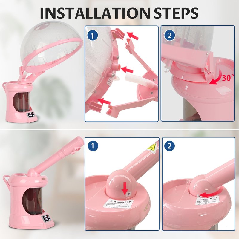 LKT COBTAC Hair Steamer 2 in 1 Hair and Facial Steamer,Design for Personal Use at Home or Small Salon Shops