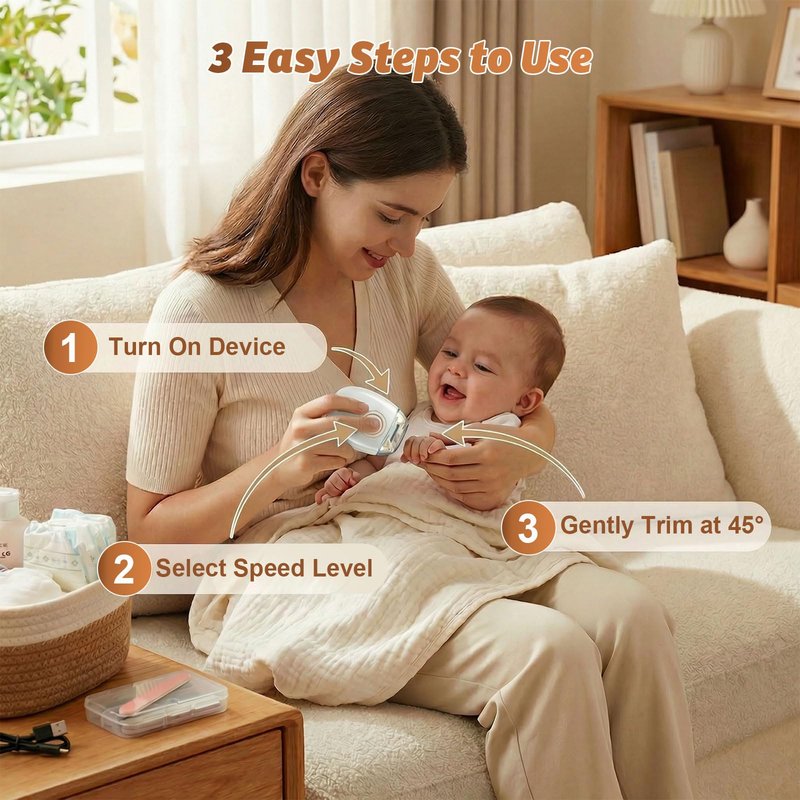 Electric Nail Clipper Automatic Nail Trimmer, Universal Fingernail Grinder with LED Light, 3-Speed Nail Cutter with Catcher, USB Rechargeable Electric Toenail Clippers for Seniors Adults Kids (3PCS)