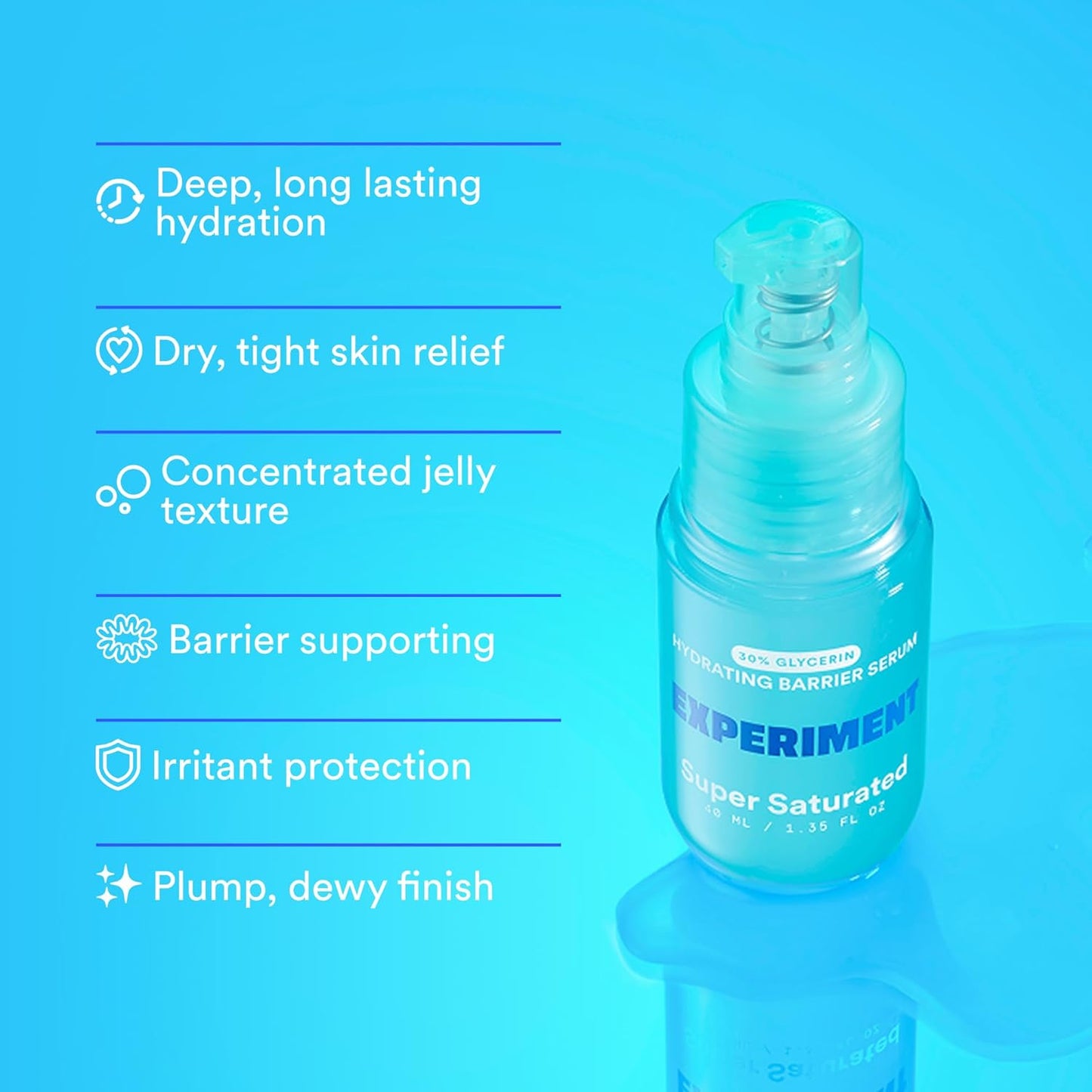Ultra Hydrating Barrier Serum - 30% Glycerin & Polyglutamic Acid for Plump, Dewy Skin | 1.35 FL OZ