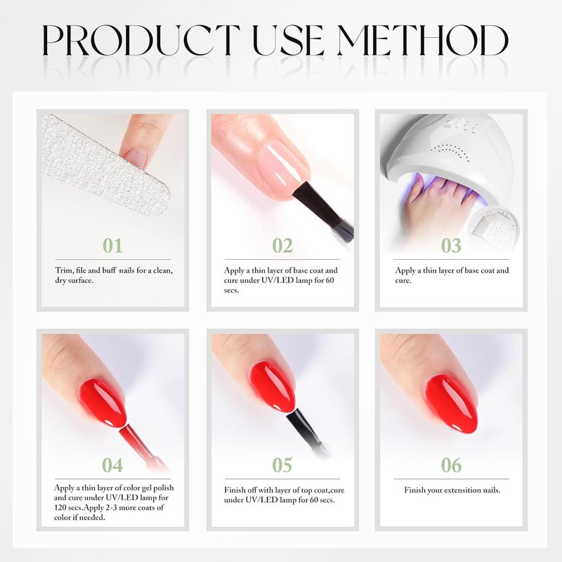 Gel Nail Polish - Double Rhythm 15ML Pure Sheer Soak Off | DIY Manicure at Home (White-A1093)