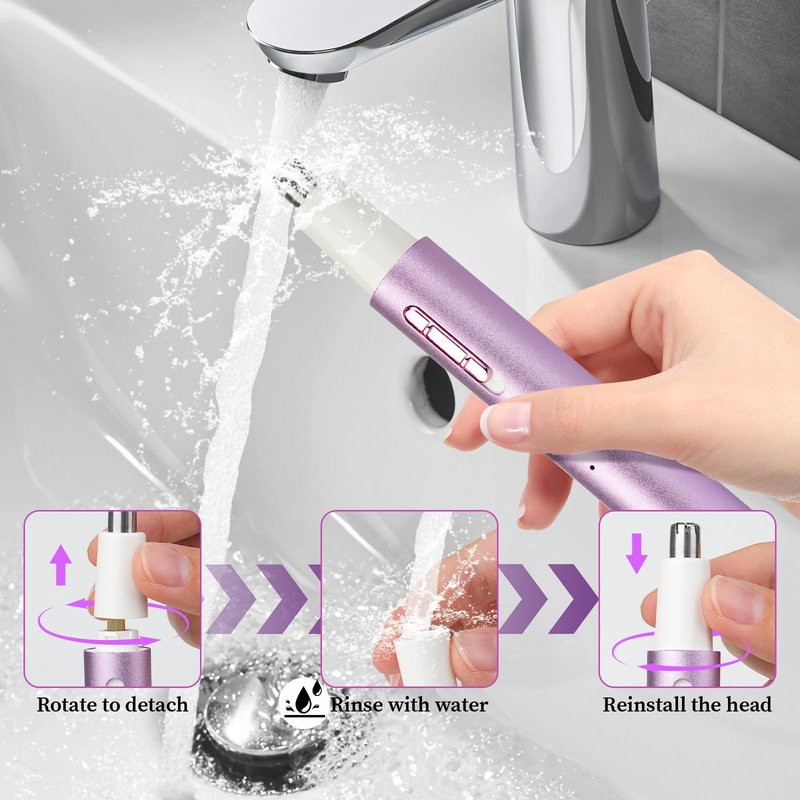 Mendaping 2026 Rechargeable Nose & Ear Hair Trimmer, Dual-Edge Blade Electric Clipper for Women Men, Facial & Eyebrow Hair Removal Tool, Powerful Motor, Painless, Easy to Clean (Multicolor)