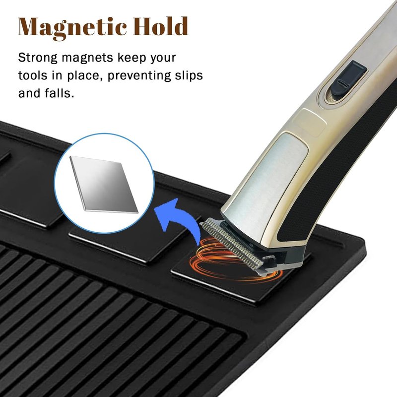 Magnetic Barber Mat for Clippers - Professional Non-Slip Organizer for Beauty Tools | Durable & Easy to Clean