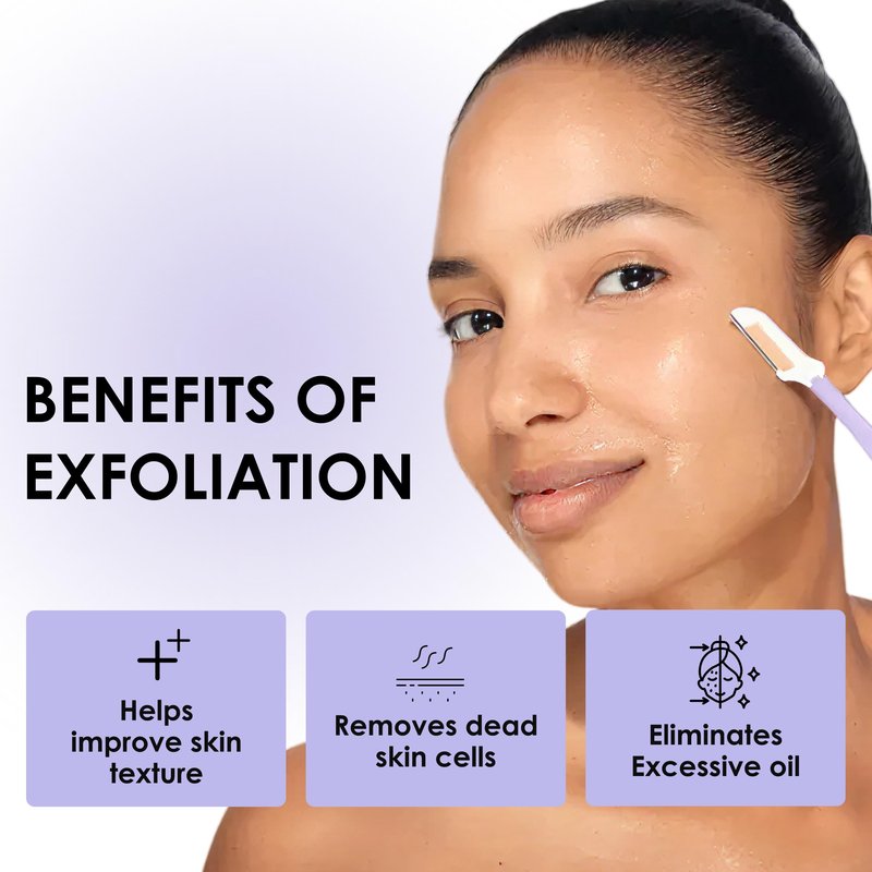 Japonesque Soothe+ Disposable Dermaplane Razor for Women Face; Facial Exfoliation, Hair Removal, Eyebrow Razor & Face Shaver for Women & Men. With Nourishing Jojoba. Stainless Steel Shave Tool Kit 3pc