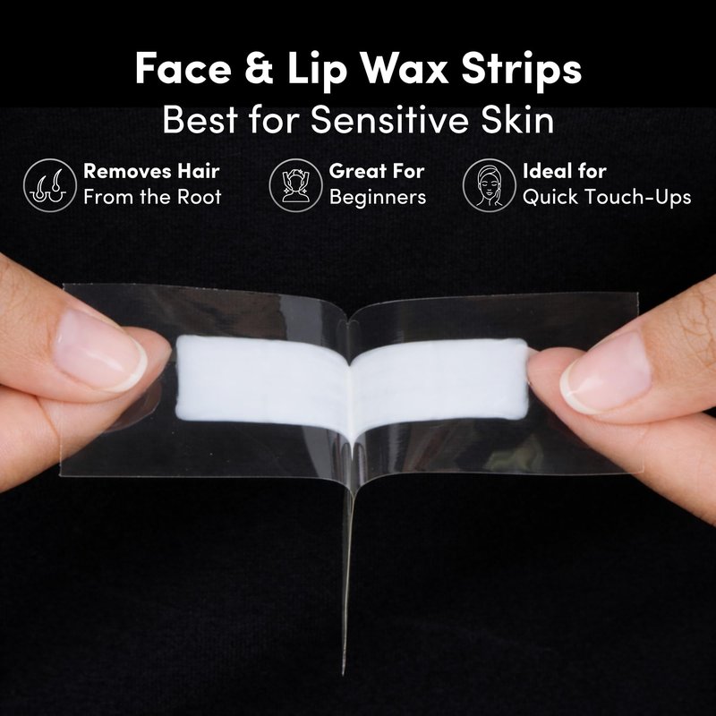 Parissa Natural Face & Lip Wax Strips | Beginner-Friendly & Gentle for Sensitive Skin | Ready-to-Use Strips for Upper Lip, Chin & Face | 20 Strips (10 x 2)