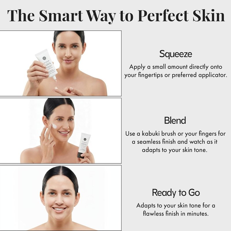 Jerome Alexander My Color Foundation - Self-Adjusting, Hydrating & Lightweight Face Makeup | Light, 1 oz