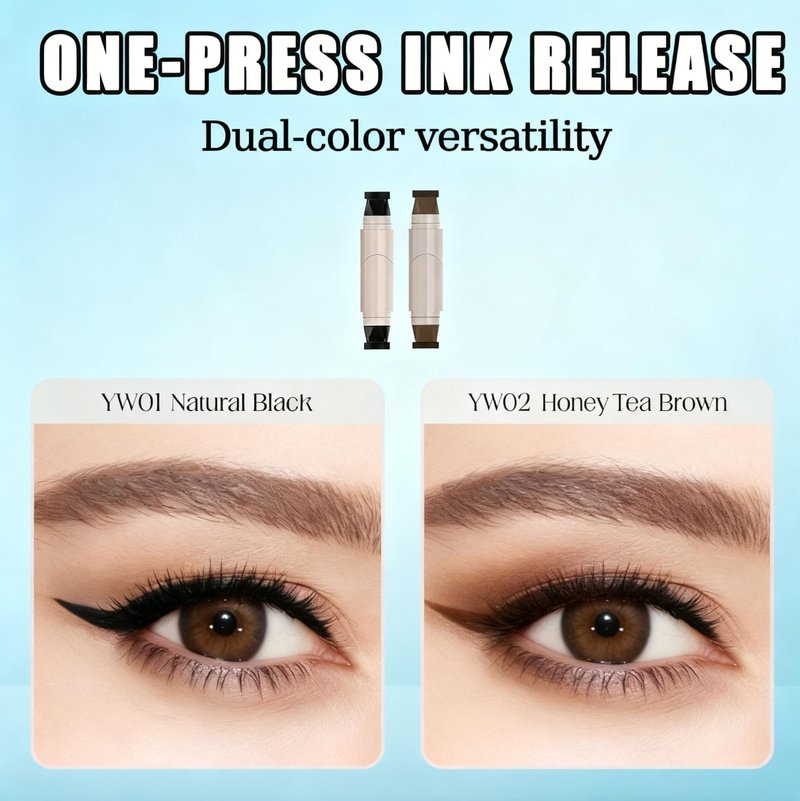 Liedrg 2-in-1 Winged Eyeliner Stamp & Gel Eyeliner Pencil, Waterproof Smudge-proof Long Lasting Cat Eye Tool for Beginners, Innovative Foldable Dual Ended Eye Liner Pen, Perfect Winged Flick, Black