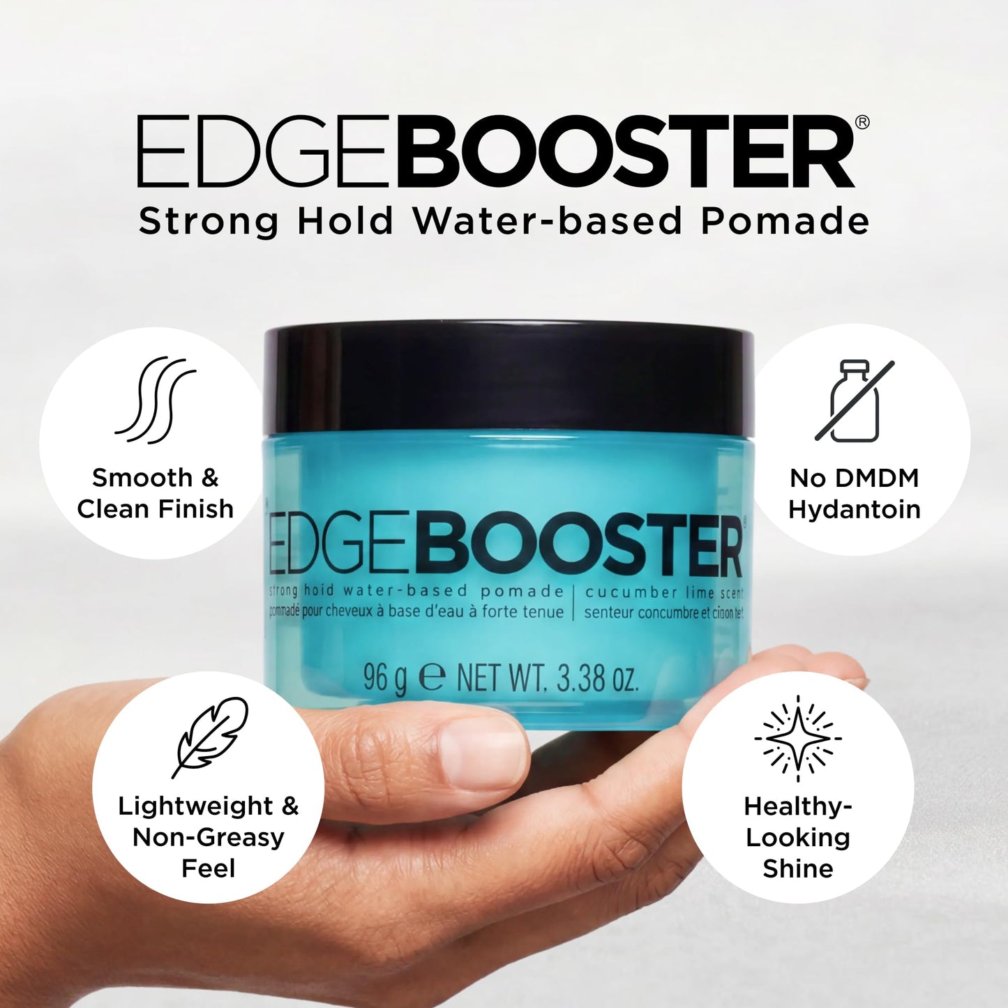 Style Factor Edge Booster Strong Hold Water-Based Pomade | Formulated with Argan Oil for Moisture & High Shine | Long Lasting Edge Control Gel | Grape, 3.38 oz