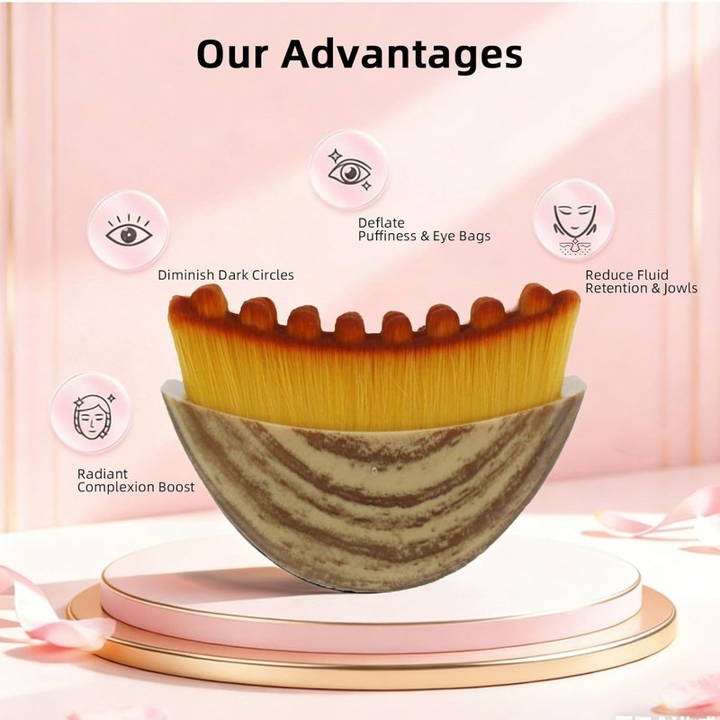 2026 Upgrade Lymphatic Face Brush, 2-in-1 Manual Massager for Lymphatic Drainage & Facial Cleansing, Contour Brush to Anti Puffiness, Sculpt Face & Enhance Absorption, with Durable Soft Bristles