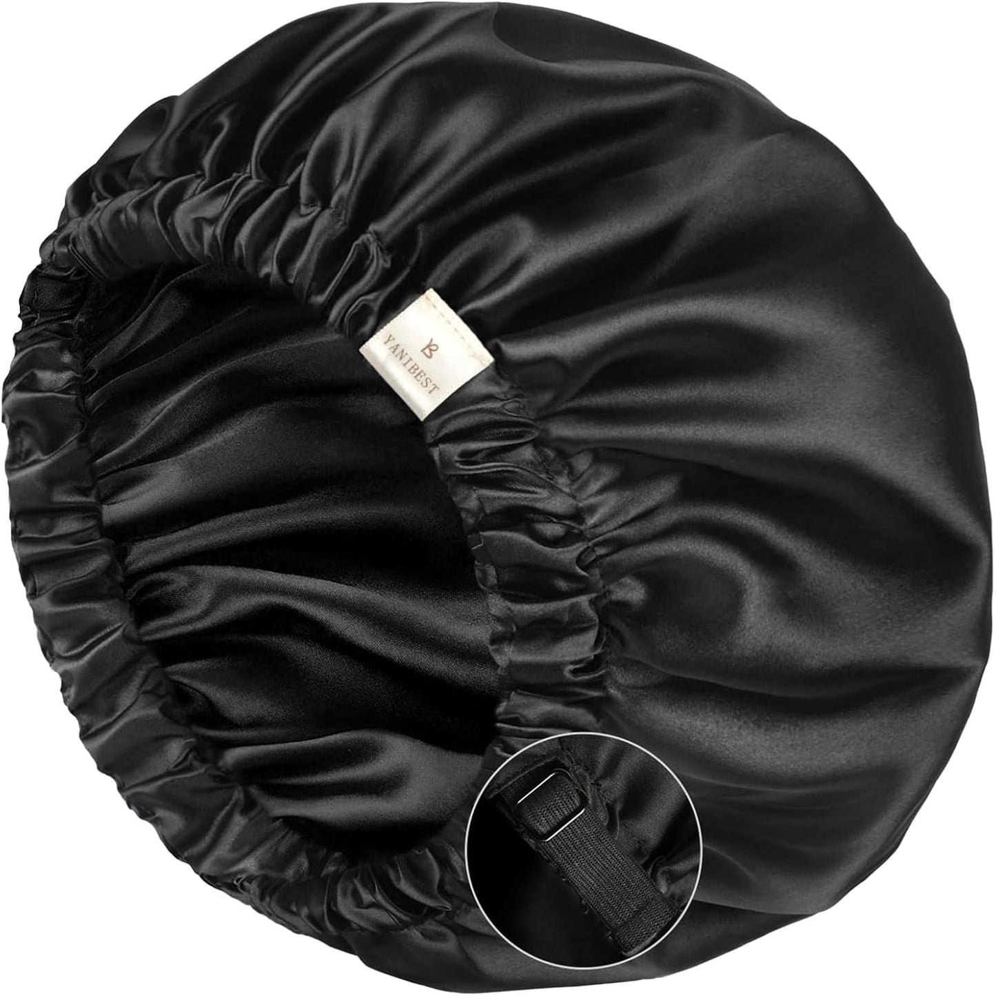 YANIBEST Silk Bonnet - Adjustable Double Layer Satin Hair Bonnet for Sleeping | Reduces Frizz for Curly Hair