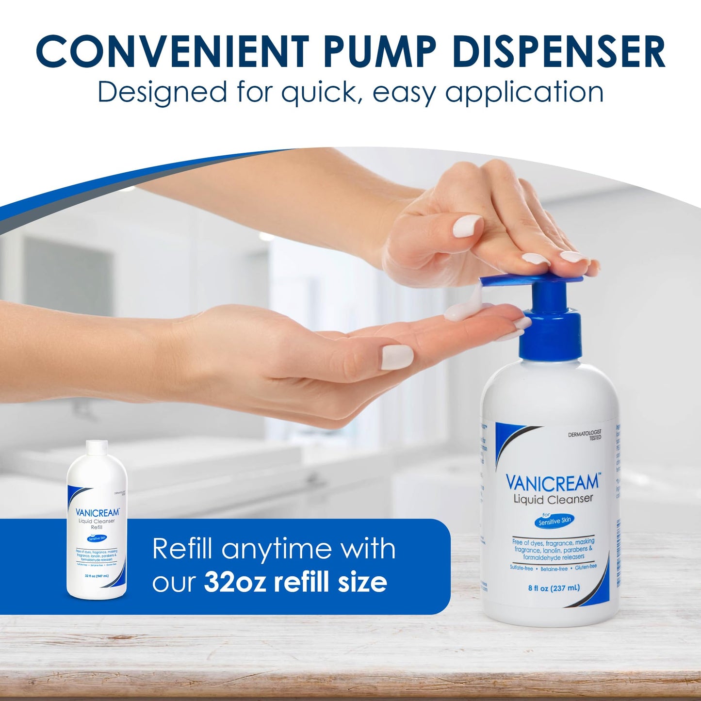Vanicream Liquid Cleanser - 8 fl oz – Unscented, Gluten-Free Formula for Sensitive Skin