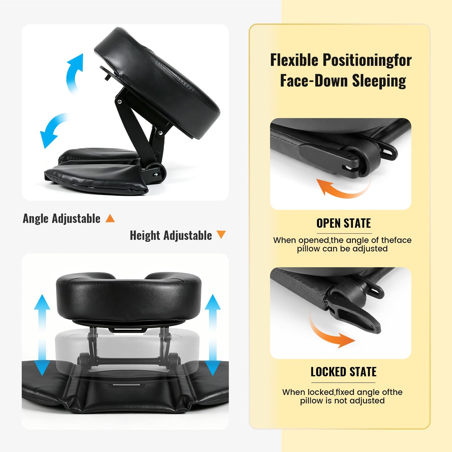 TRENDBOX Face Down Tabletop Massage Kit Adjustable Headrest Pillow