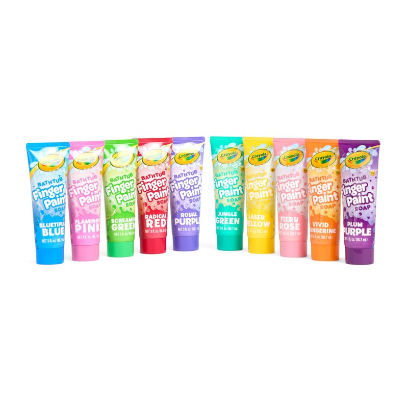 Crayola Bathtub Fingerpaint Deluxe Value Pack 10-Piece Set for Kids, 3 OZ Tubes of Washable Soap Paint, Non-Toxic, Stain Free Bath Toys for Kids