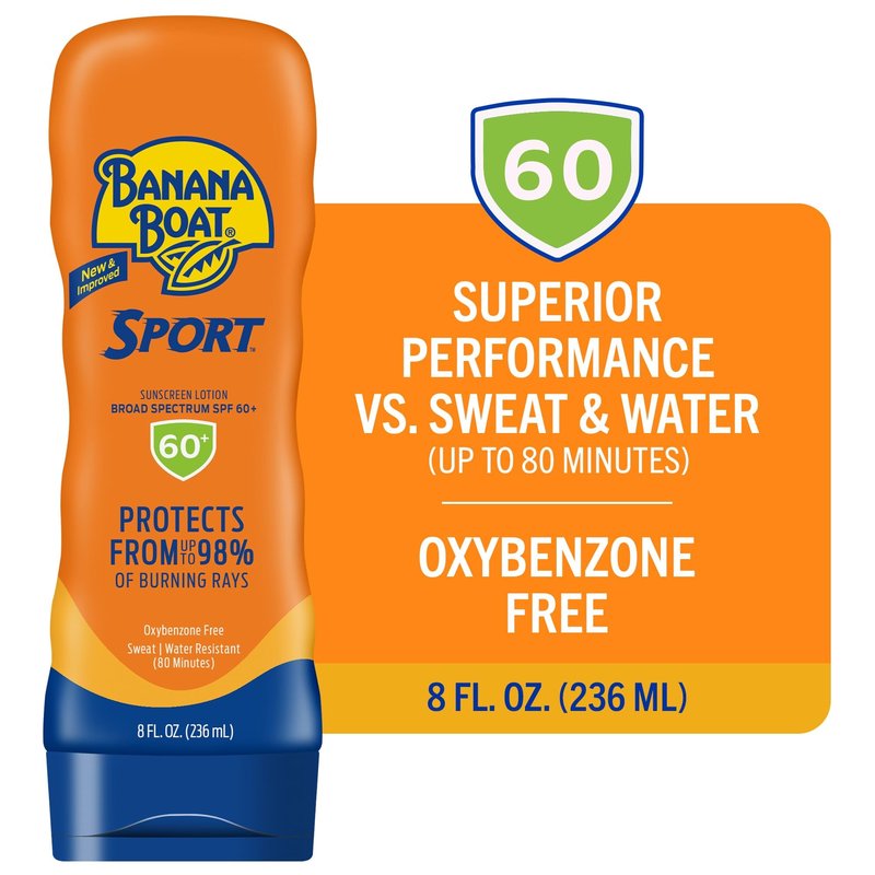 Banana Boat Sport Ultra SPF 60 Sunscreen Lotion, 8Fl Oz | Sport Sunscreen SPF 60 Lotion, Sunblock, Skin Sun Protection, Water Resistant Sun Care, 8Fl Oz