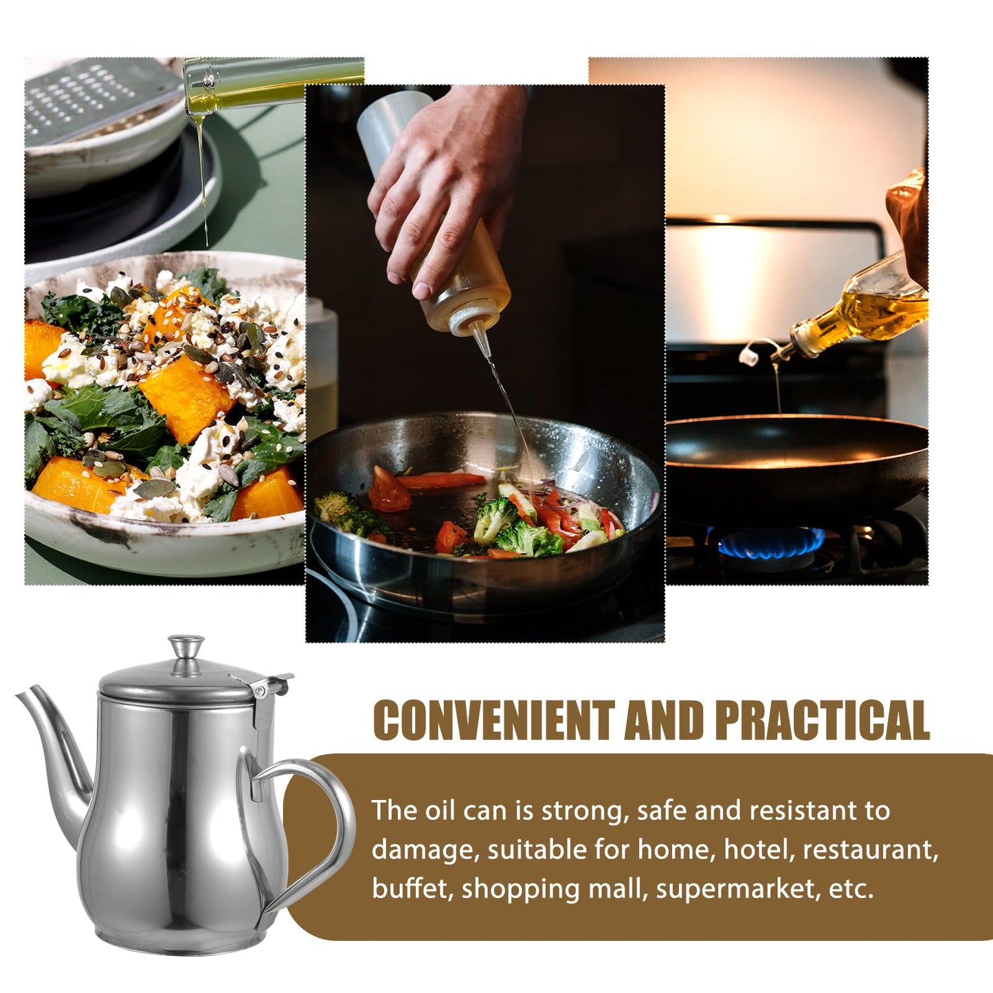 Hemoton Stainless Steel Oil Strainer Pot,Bacon Grease Container with Strainer,Oil Pot Dispenser,Grease Storage Can, Storage Container for Kitchen Cooking Frying Fat Keeper