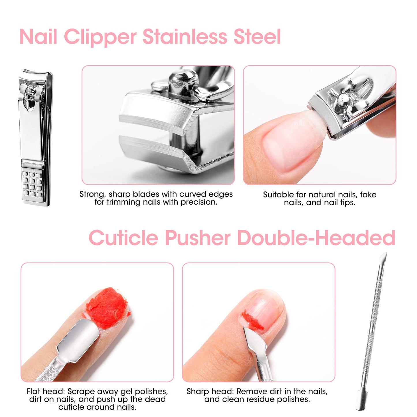 Gellen Nail Care Kit Manicure Tools Kit: Nail Strengthener and 2Pcs Nail File & Buffer 100/180, Cuticle Pusher Pen, Cuticle Oil & Remover, Fork | Nail Clipper & Brush
