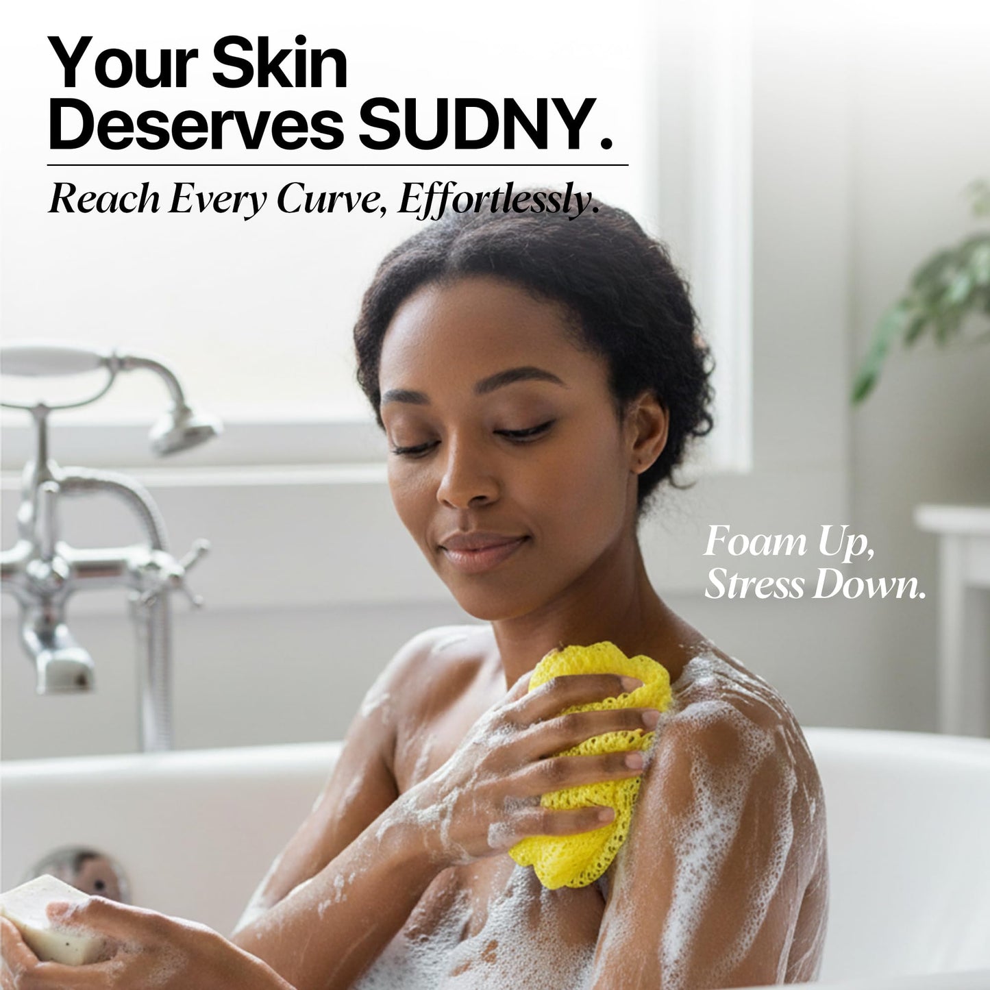 SUDNY Authentic African Net Sponge - 2 Pieces African Exfoliating Body Scrubber Bath Sponge - Daily Use & Quick-Dry Mesh for Smooth Skin - Real African Body Care Bathing Accessories |Green & Pink