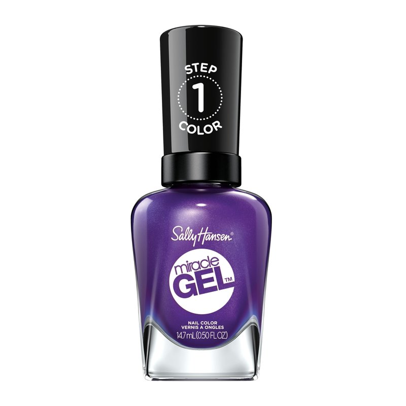 Sally Hansen Miracle Gel Salon Quality Nail Polish | Gel-Like Formula, Two-Step System, No UV Light Needed, Long Lasting | Opaque, Shimmery | 579/570 Purplexed | Vivid Purple Nail Color