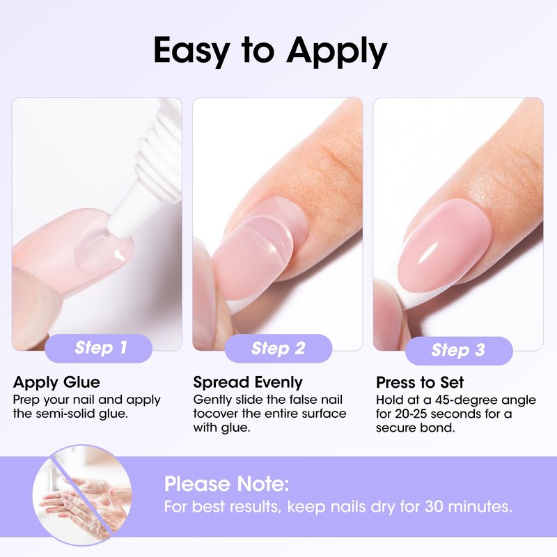 Gellen Semi Solid Nail Glue & Glue Remover for Press ons, Quick Dry Lamp-Free Nail Gel Glue for Nail Tips, Non-Acetone Nail Glue Remover Pen with Precision Nozzle, Safe & Gentle Formula