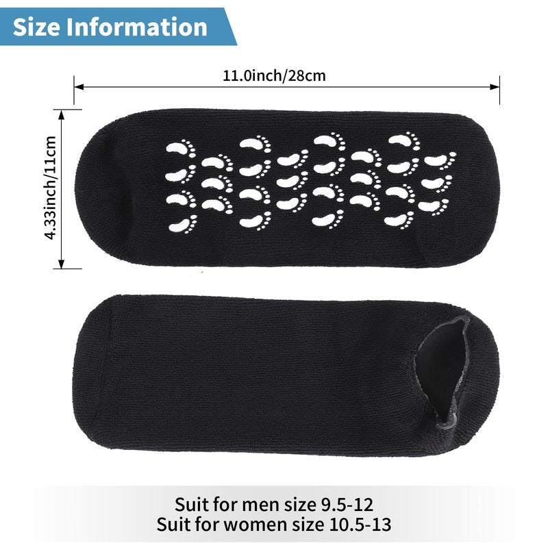 Aluroice 11" Large Silicone Moisturizing Socks for Men - 2 Pairs Soft Foot Care Socks - Feet Moisturizing Socks for Dry Cracked Feet (Size L)