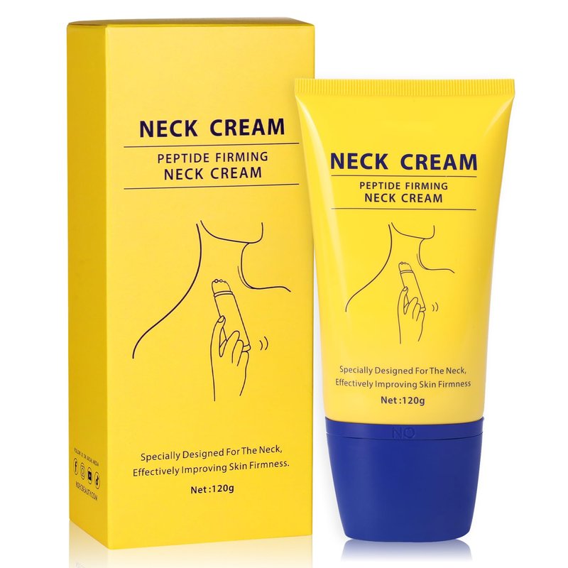 Botanikind Neck Firming Cream with Massage Roller Hydrating & Tightening & Lifting Cream Silky Texture, Wrinkle Neck & Chest Perfecting Cream for Woman (4.23 Fl Oz)
