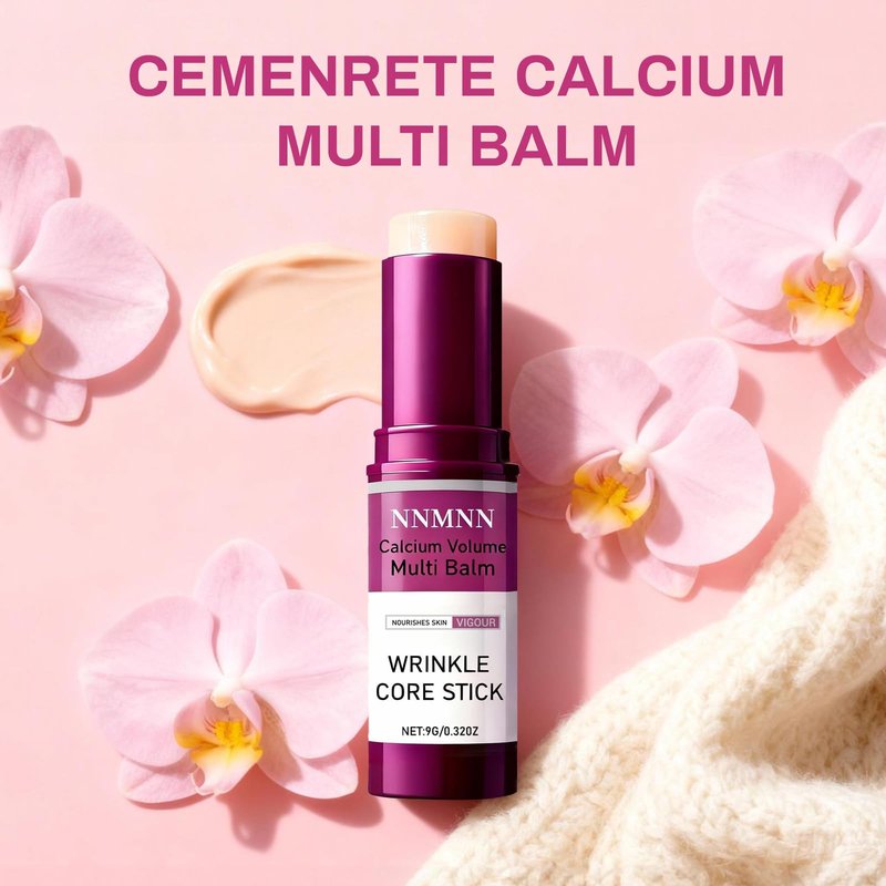 nnmnn Calcium Volume Multi Balm Stick - Calcium Enriched Formula for Skin Hydration, Anti-aging, Smoothing & Firming - Multi-Purpose Balm for Face, Eyes & Neck, Korean Collagen Moisturing Stick